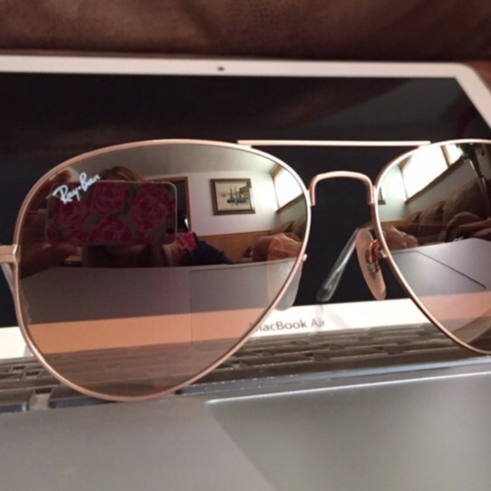 New Ray Ban Rose Gold Lenses